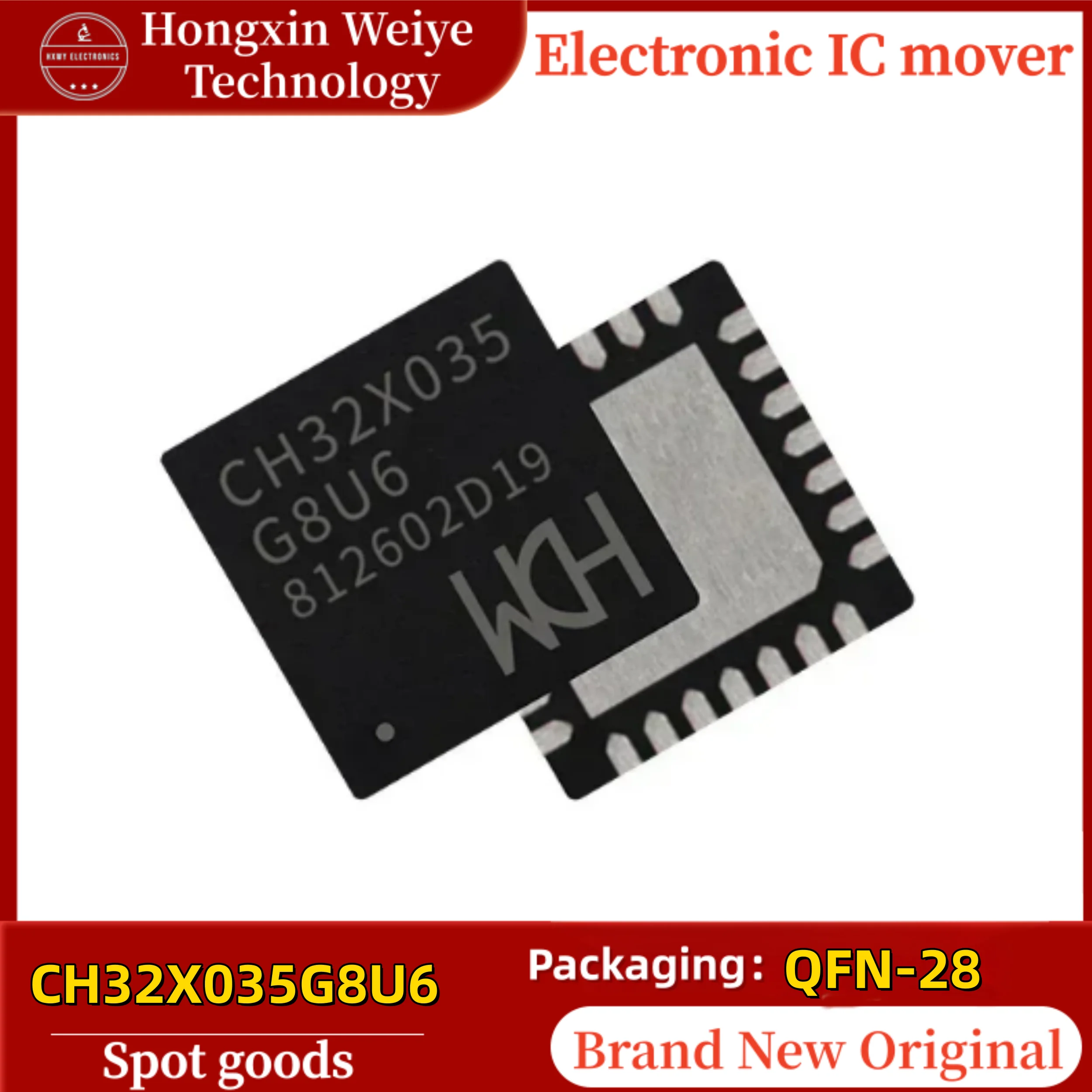 10/50 PCS CH32X035G8U6 QFN-28 CH32X035 RISC-V Core 32-bit Microcontroller (MCU) Brand New In Stock