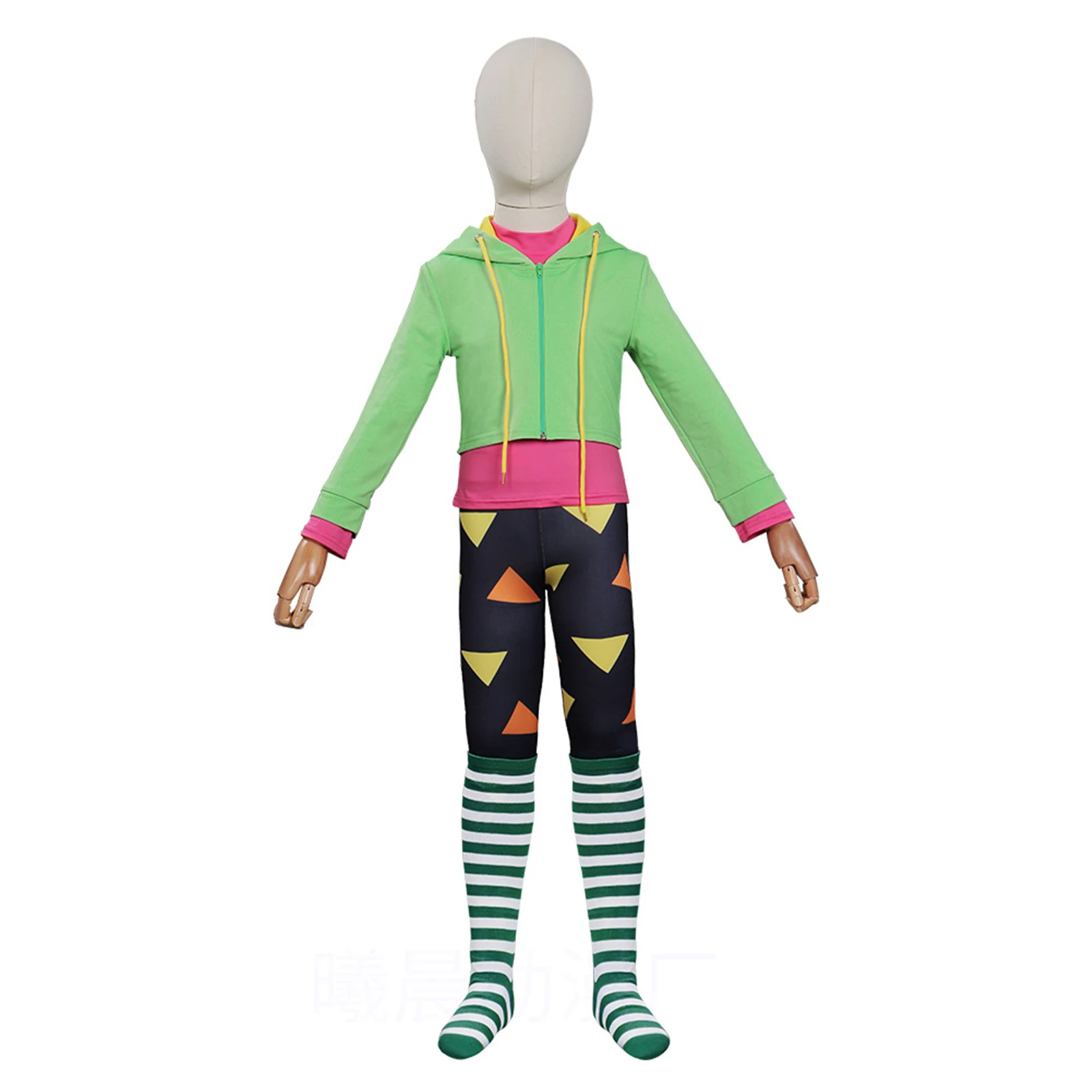 

Movie Nooshy Cosplay Cotume Uniform Green Hoodie Coat Pants Striped Socks for Adult Kids Outfits Halloween Carnival Suit