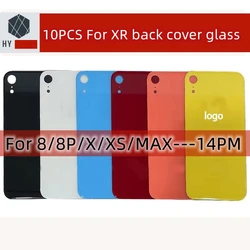 10PCS (Big Holes No Remove Camera) Back Cover Rear Door Glass For iPhone 11 Pro 8 Plus X XS XR Max 12 Mini SE 13Pro 14 14Plus