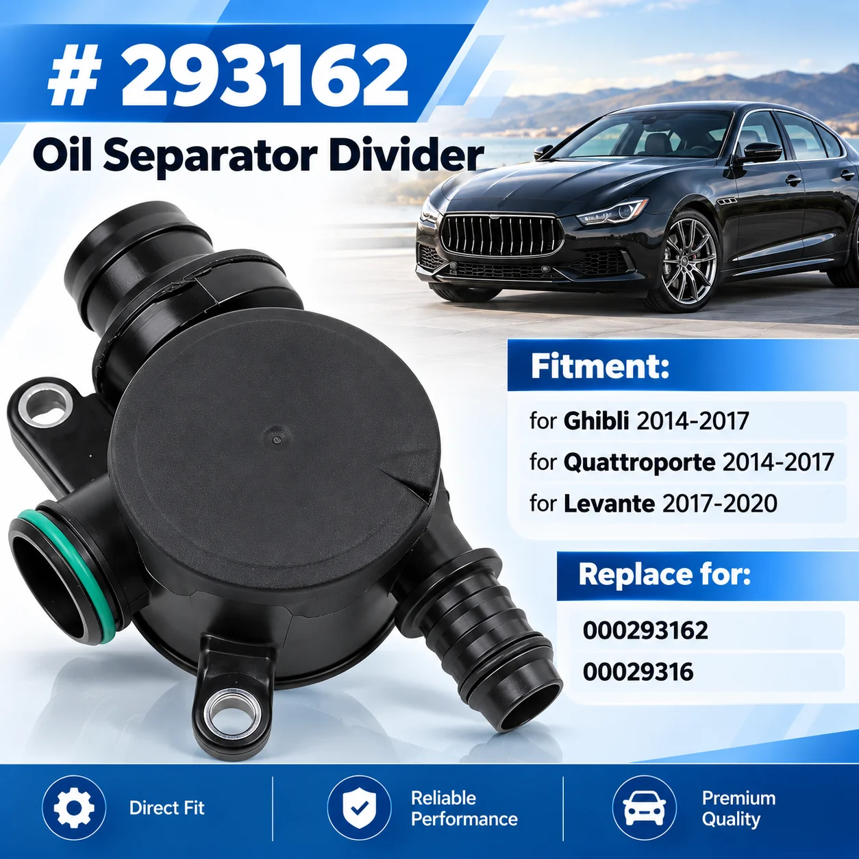 Fit For Maserati Ghibli Quattroporte 2014-2017 Levante 2017-2020 Oil Separator Divider 293162 000293162 00029316