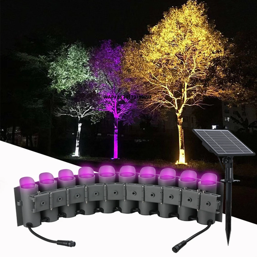 24W Solar LED Tree Hug Light RGB IP65 Waterproof for Outdoor Garden Palm Tree and Column Landscape Lighting