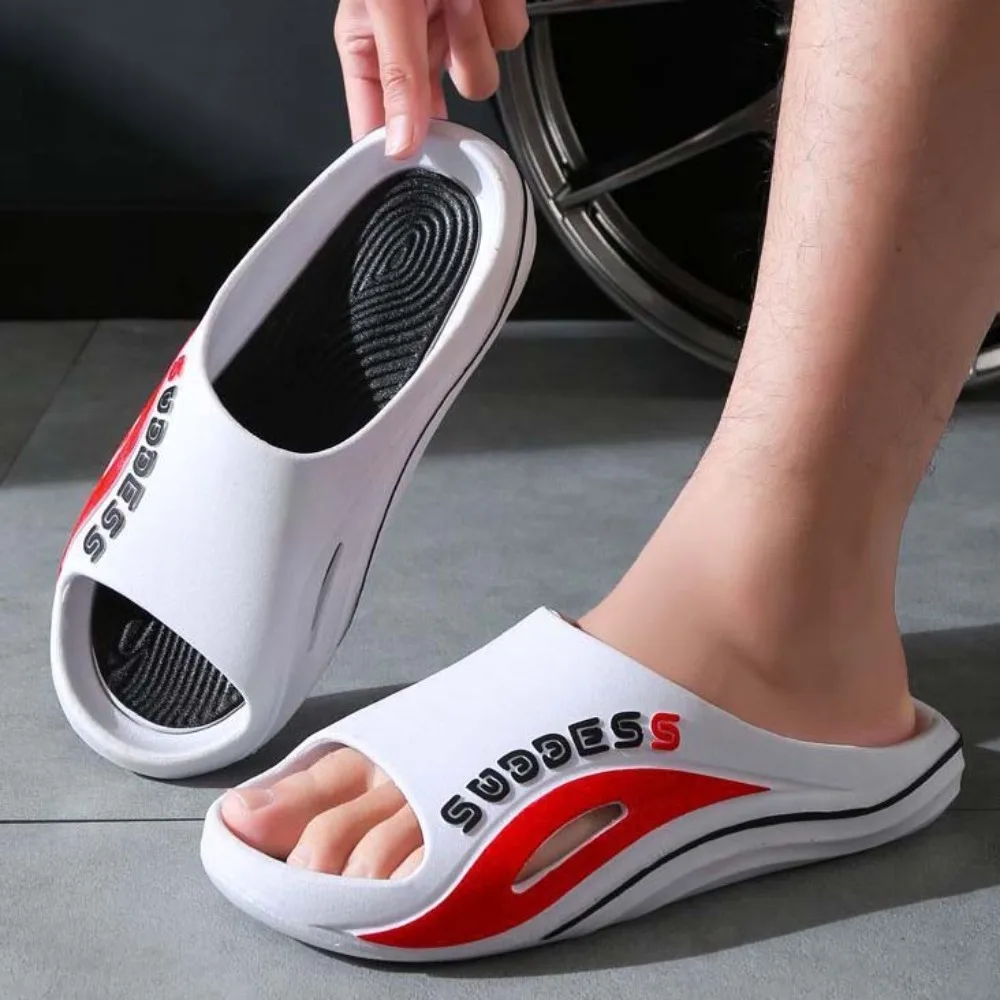 

Outdoor Simple Men Slippers Soft Soled Thickened Bathroom Shoes Anti-slip Resilience Summer Slippers Daily
