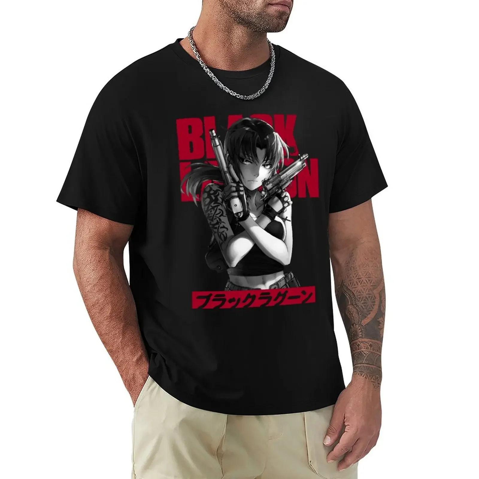 Black Lagoon Revy #7 T-shirt customizeds hippie clothes tshirts for men