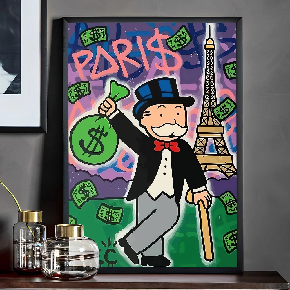 Alec Monopoly Graffiti Art Poster 10x15cm Waterproof Wall Sticker