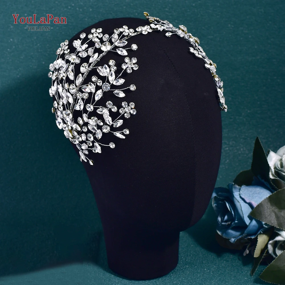 

YouLaPan Luxury Rhinesrone Bride Hair Hoop Wedding Headdres Handmade Crystal Bride Headwear Party Headband Jewelry Tiara HP794