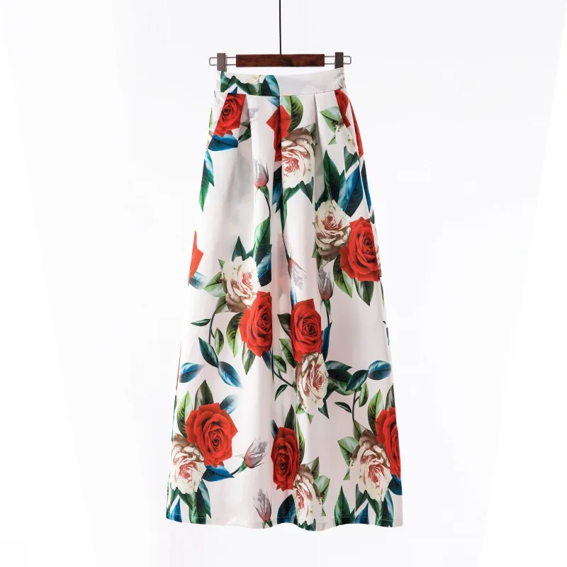 Floral Print Skirt Empire New BOHO Ladies Tulle Skirt Womens Jersey Gypsy Maxi Full Long Skirt Spring Autumn  3XL