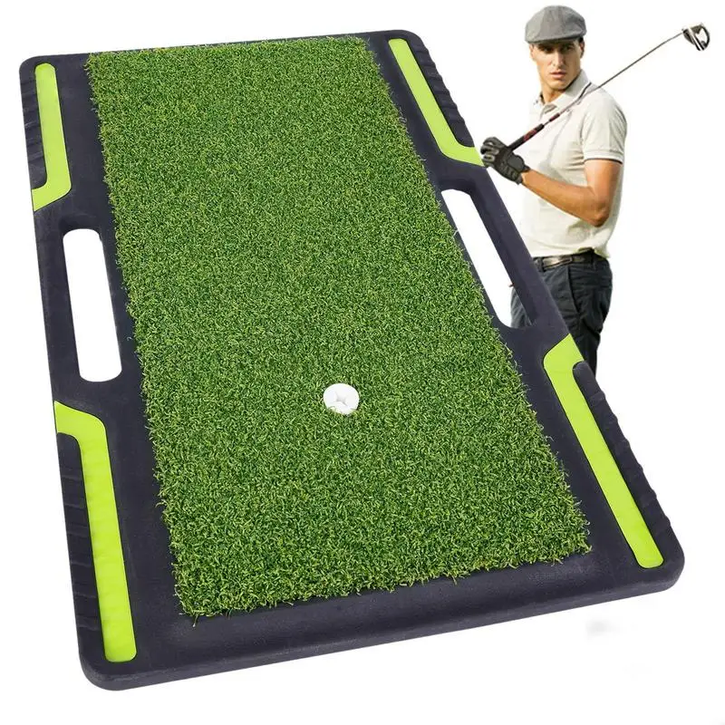 Golf Practice Mat Artificial Turf Golf Pad Golf Hitting Mat With Non-Slip Bottom Pad Heavy Duty Golf Training Aid Equipment For