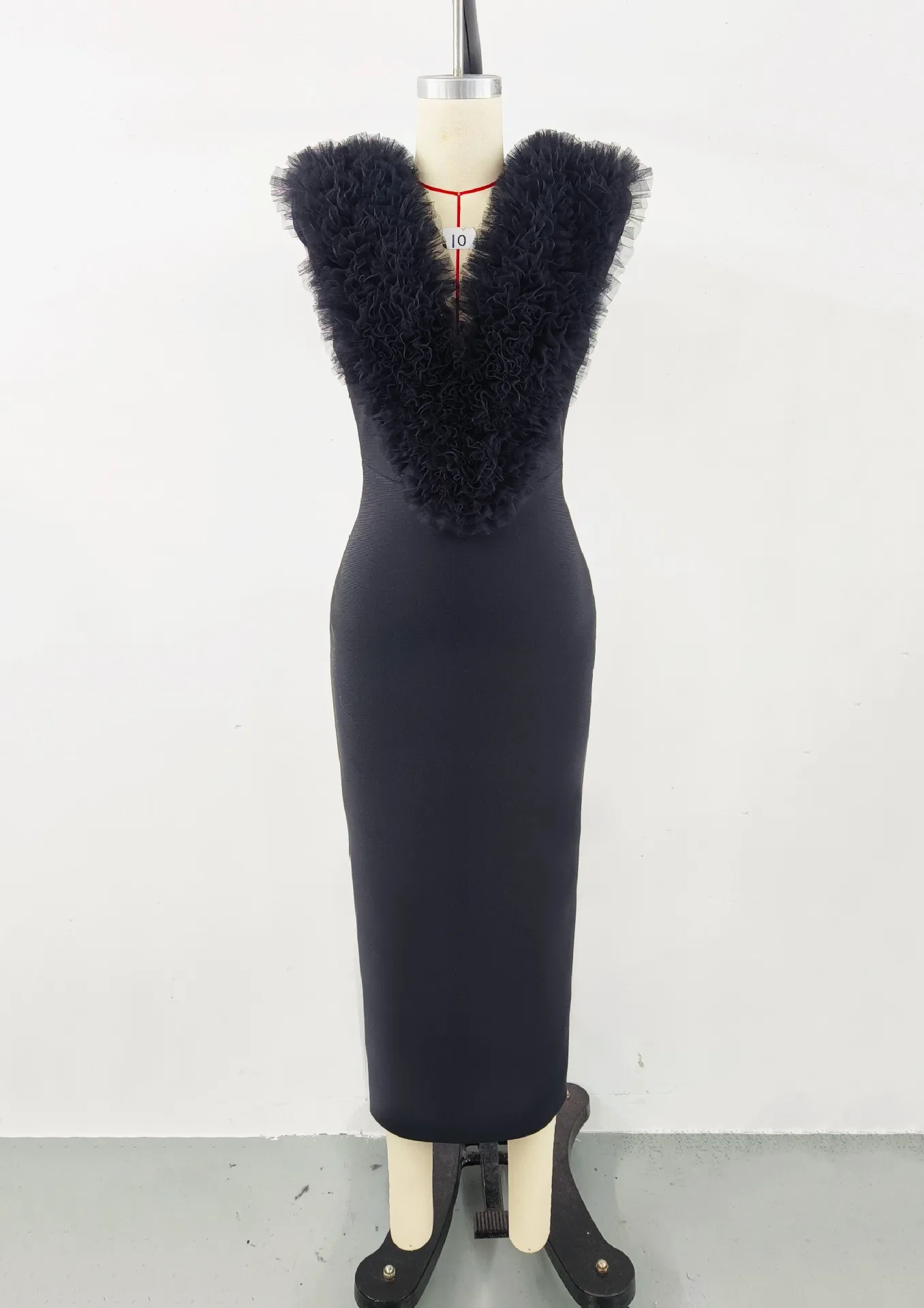 2025 novo chique de luxo feminino celebridade sexy sem mangas malha babados vestido rosa elegante festa à noite clube vestido