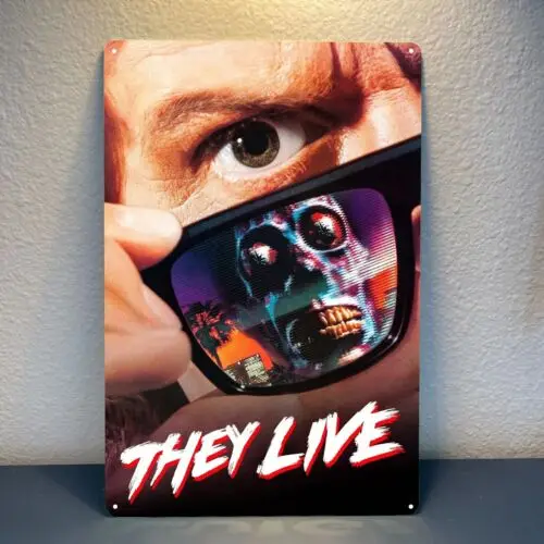 They Live  John Carpenter Movie Metal Poster Tin Sign 20x30cm Collectable Plate