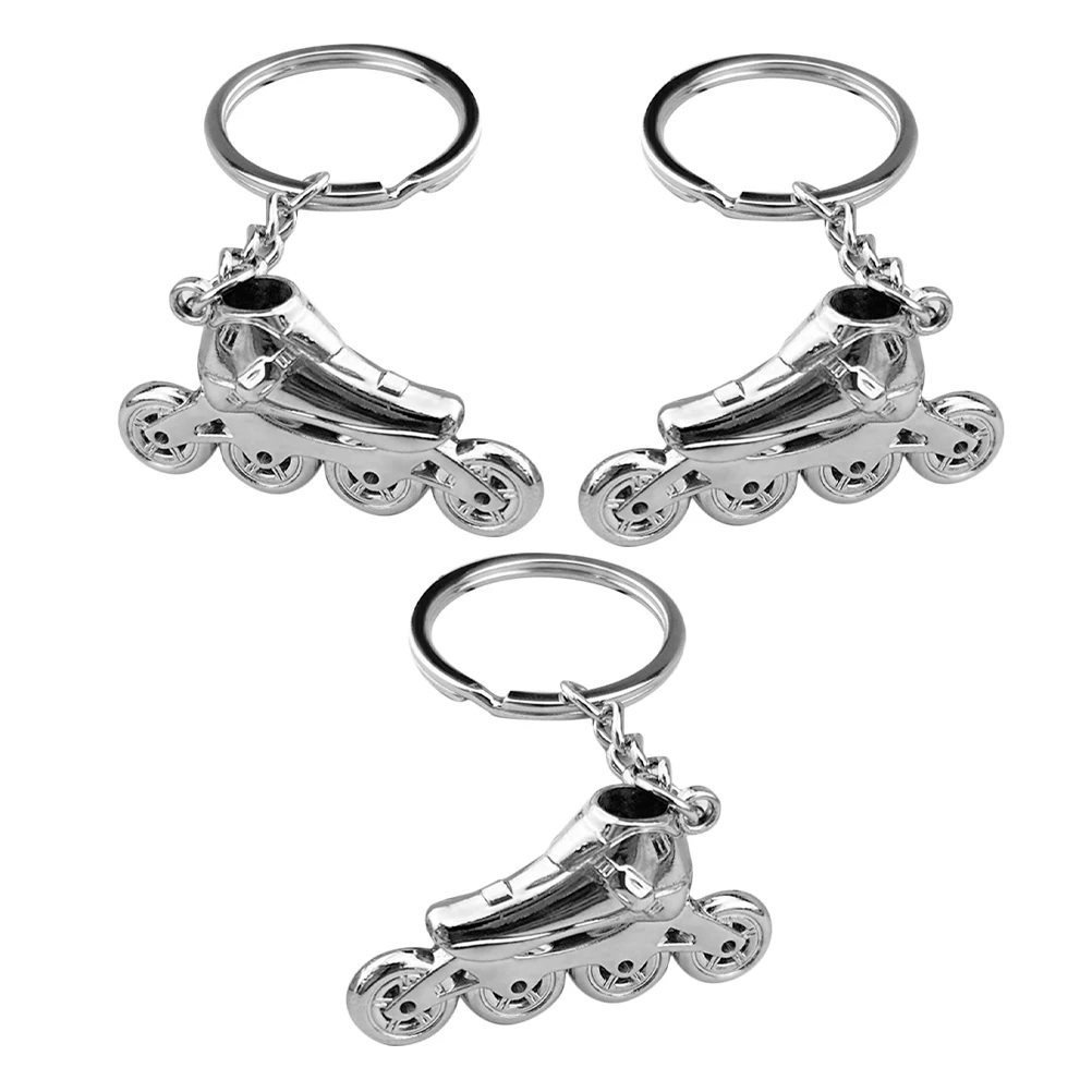 

3pcs Roller Skate Keychain 3D Skate Shoe Charms Lightweight Metal Pendant Souvenirs