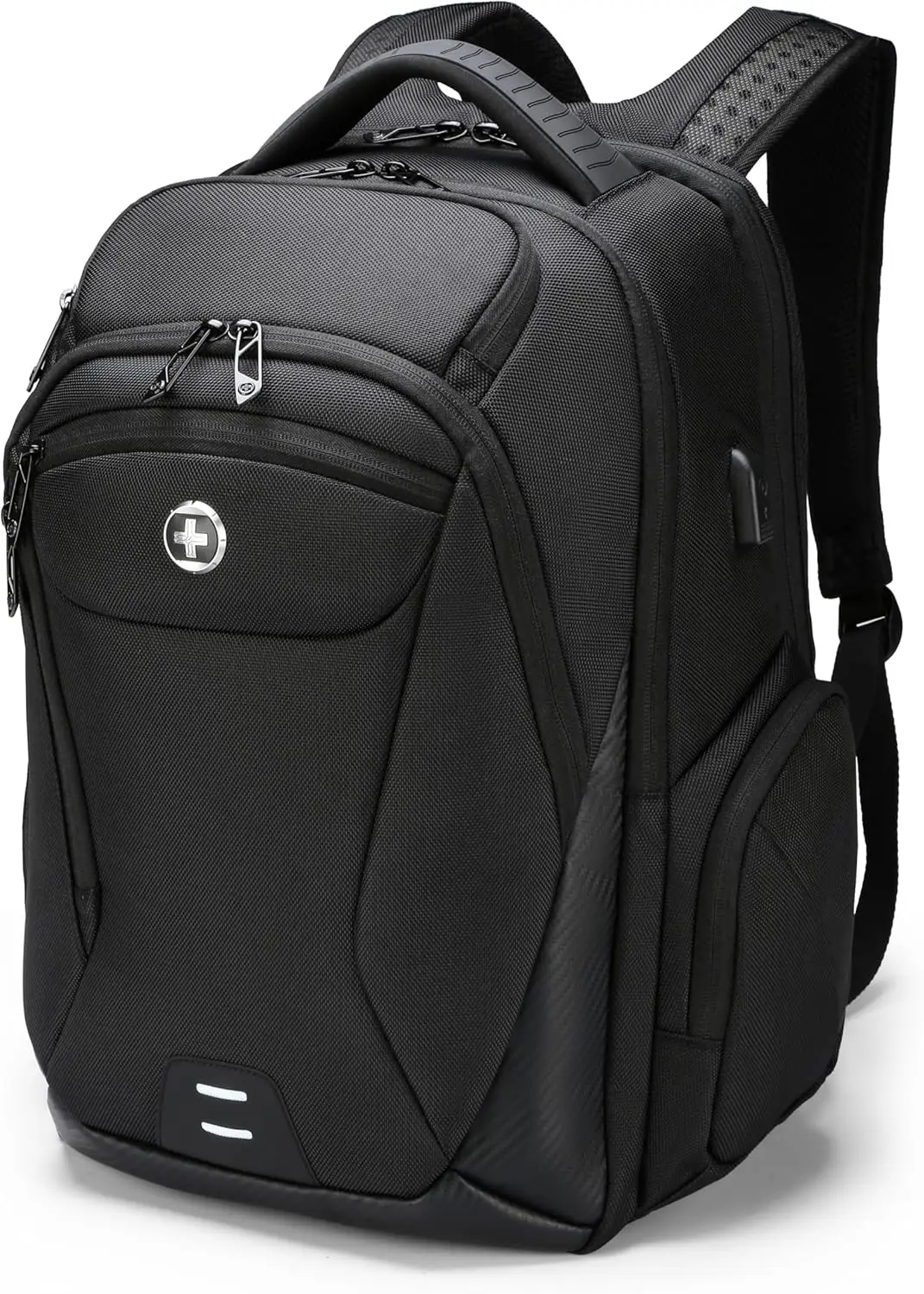 Laptop Backpack with USB Charging Port & RFID Protection, Fits 15.6 Inch, Black