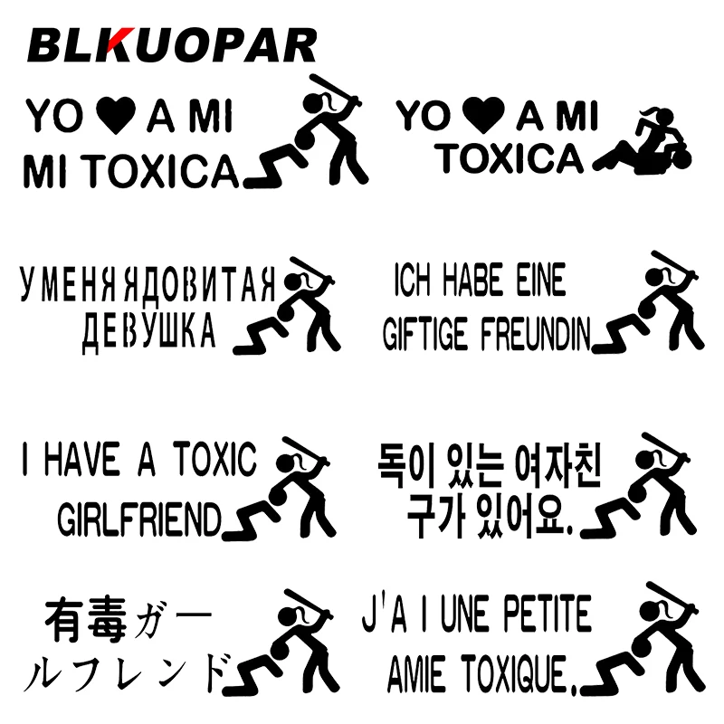 BLKUOPAR I Have A Toxic Girlfriend Car Stickers Vinyl Personality RV Decal Occlusion Scratch Sunscreen Helmet Caravan Car Lable