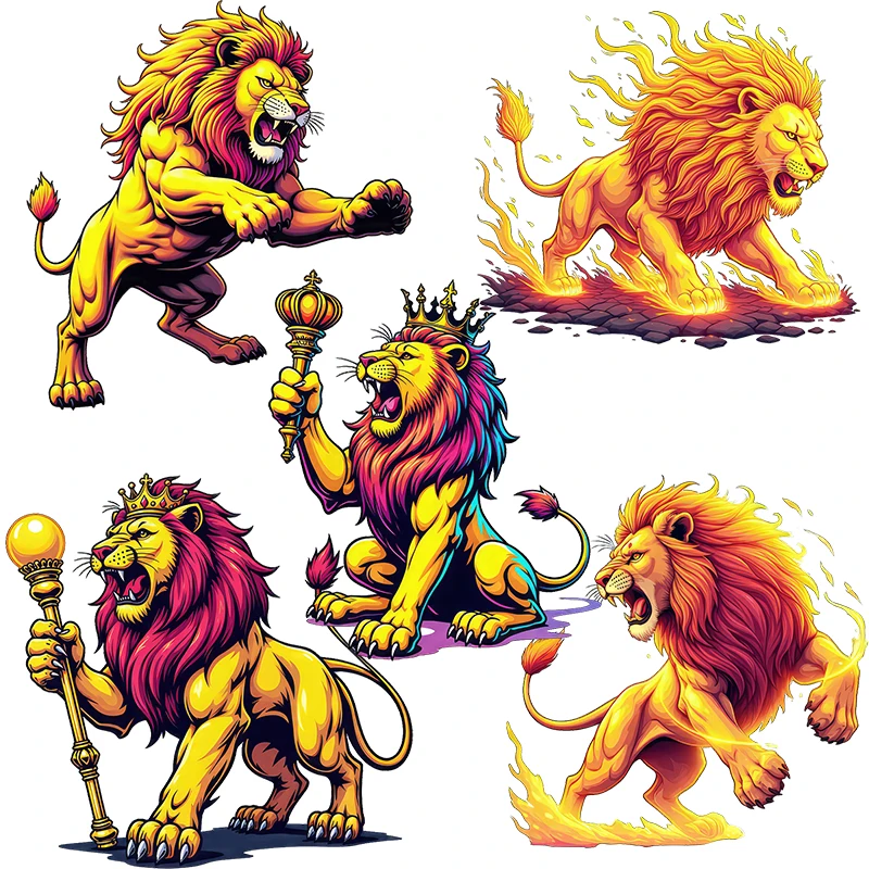 Three Ratels CD189 Golden Lion Cartoon animal wall stickers for home decoration Personalized car decals