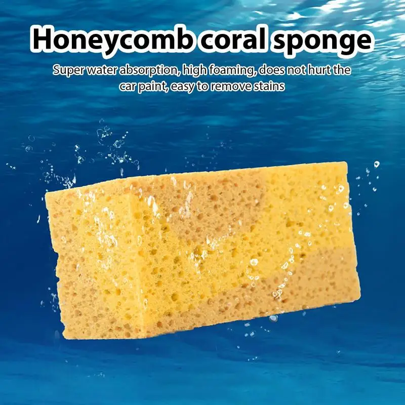 Car Wash Sponge Extra Large Cleaning Honeycomb Coral Car Yellow Thick Soft Sponge Block Car Supplie Auto Wash Tools Absorbent