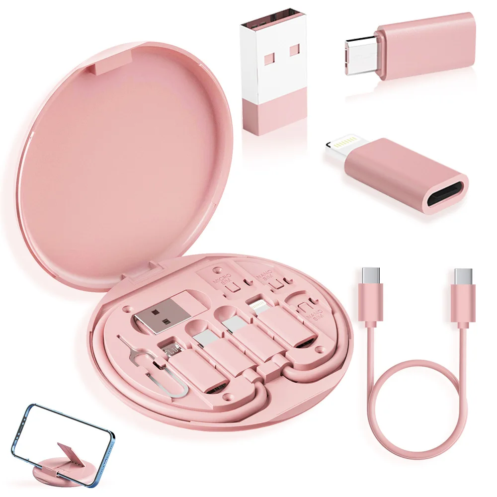 Portable Magnetic Fast Charging Data Cable, Foldable & Pocket-Sized 3-in-1 Universal Case with USB-C Charging Cable