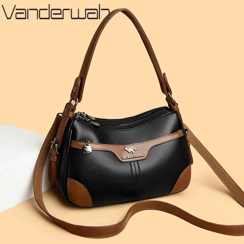 

Female High Quality Soft Leather Shoulder Bags Luxury Designer Crossbody Bags Women Fashion Versatile Purse Casual Commuting Sac