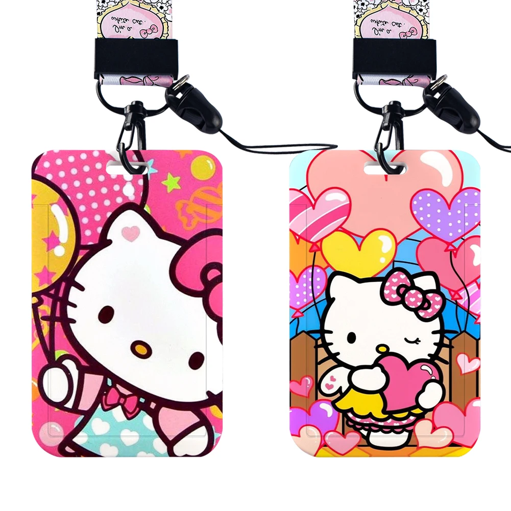 Hello Kitty ID Badge Holder Pendant Lanyards Dool My Melody Door Card Holders Neck Strap Girls Boys Sanrio Keychain Credential