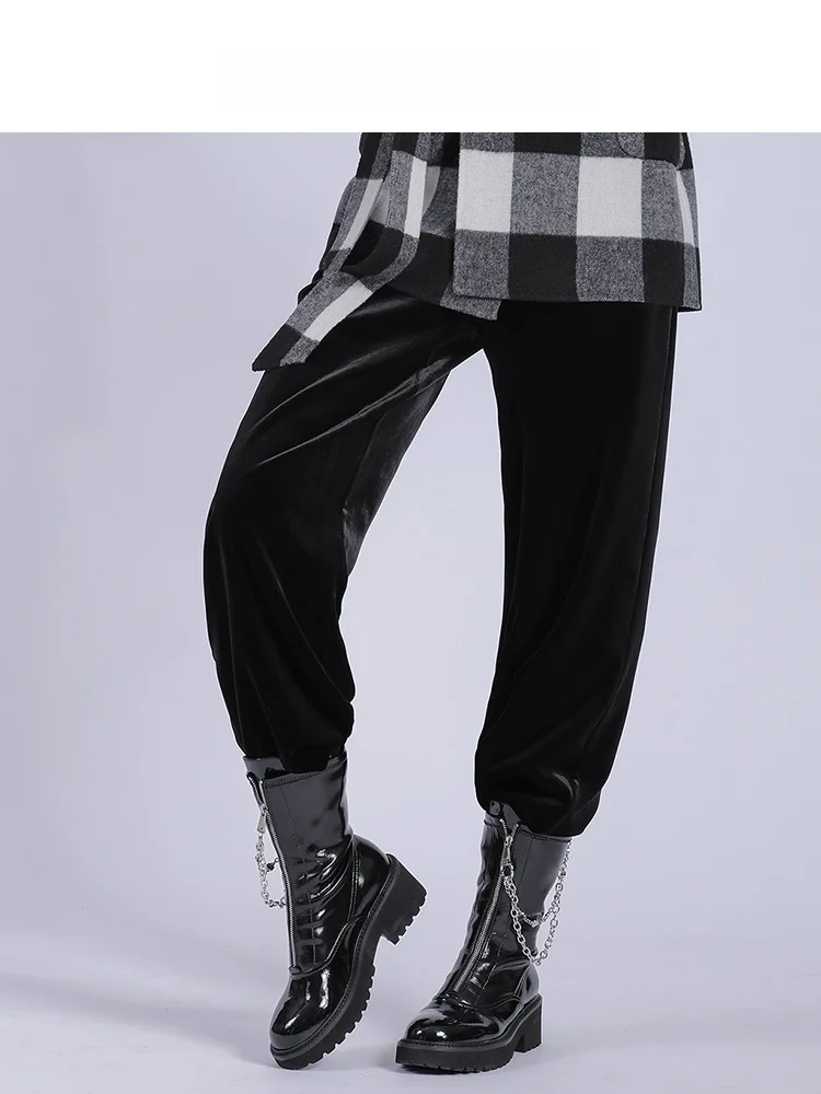 

Nanpa Jia 2023 Autumn Winter Women's Casual Pants All-Match Loose Fit Floral Waist Straight Leg Long Trousers Street Sle