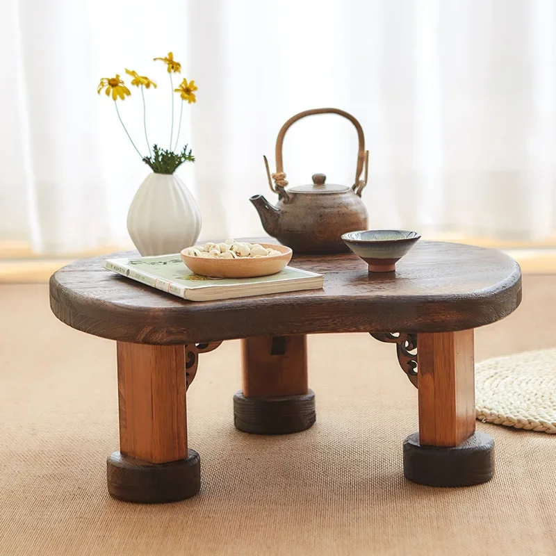 

Bay Window Low Table Solid Wood Kang Table Tatami Window Sill Tea Table Compact Sitting Tables Minimalist Zen Coffee Stand