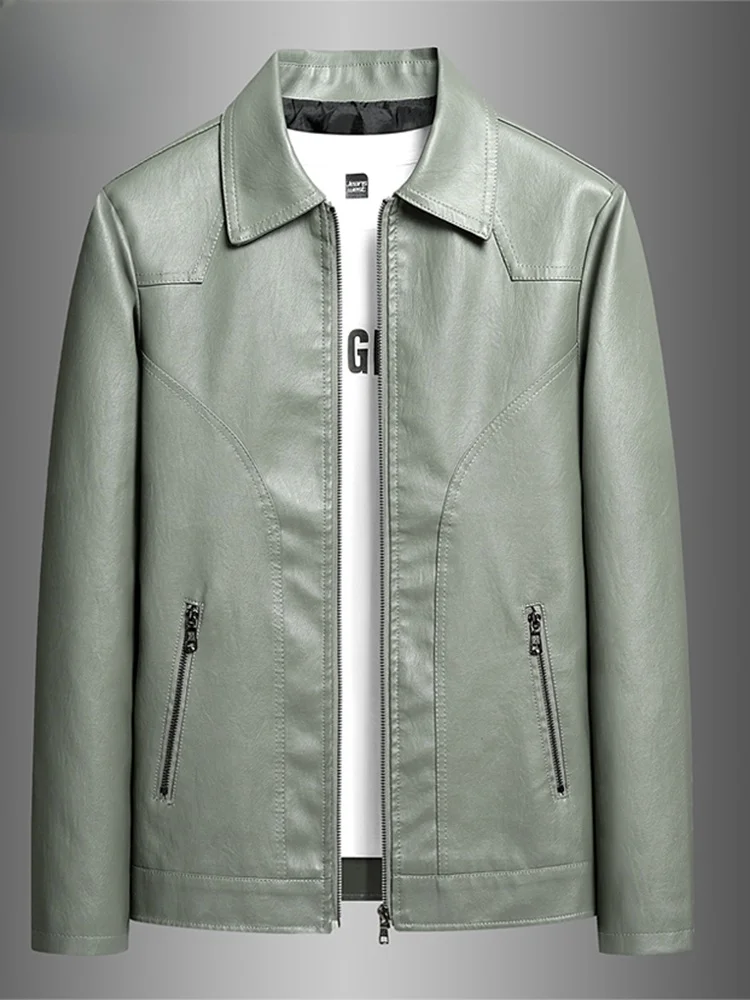 

TUCANO Brand Men's Leather Jaet Autumn Winter Thin Casual Busin Versatile Top for Middle-Aged And ly