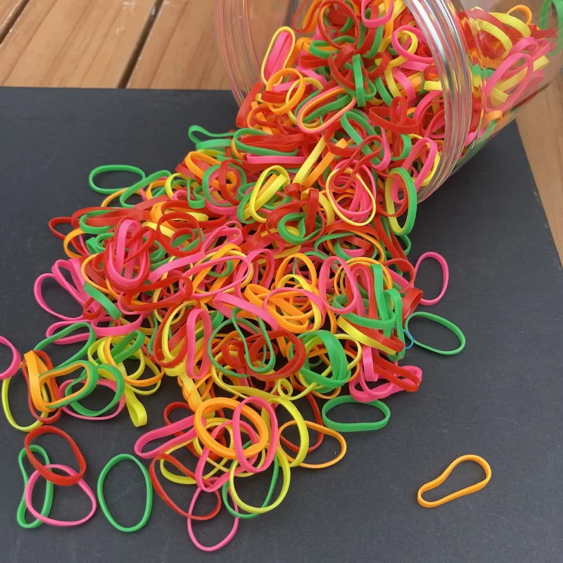Über 800 Stück/Flasche Baby-Haargummi, Pferdeschwanz, dicke Einweg-Gummibänder, Kinder-Haargummis für Kinder, Mädchen, elastisches Haar-Accessoire – Detail 7