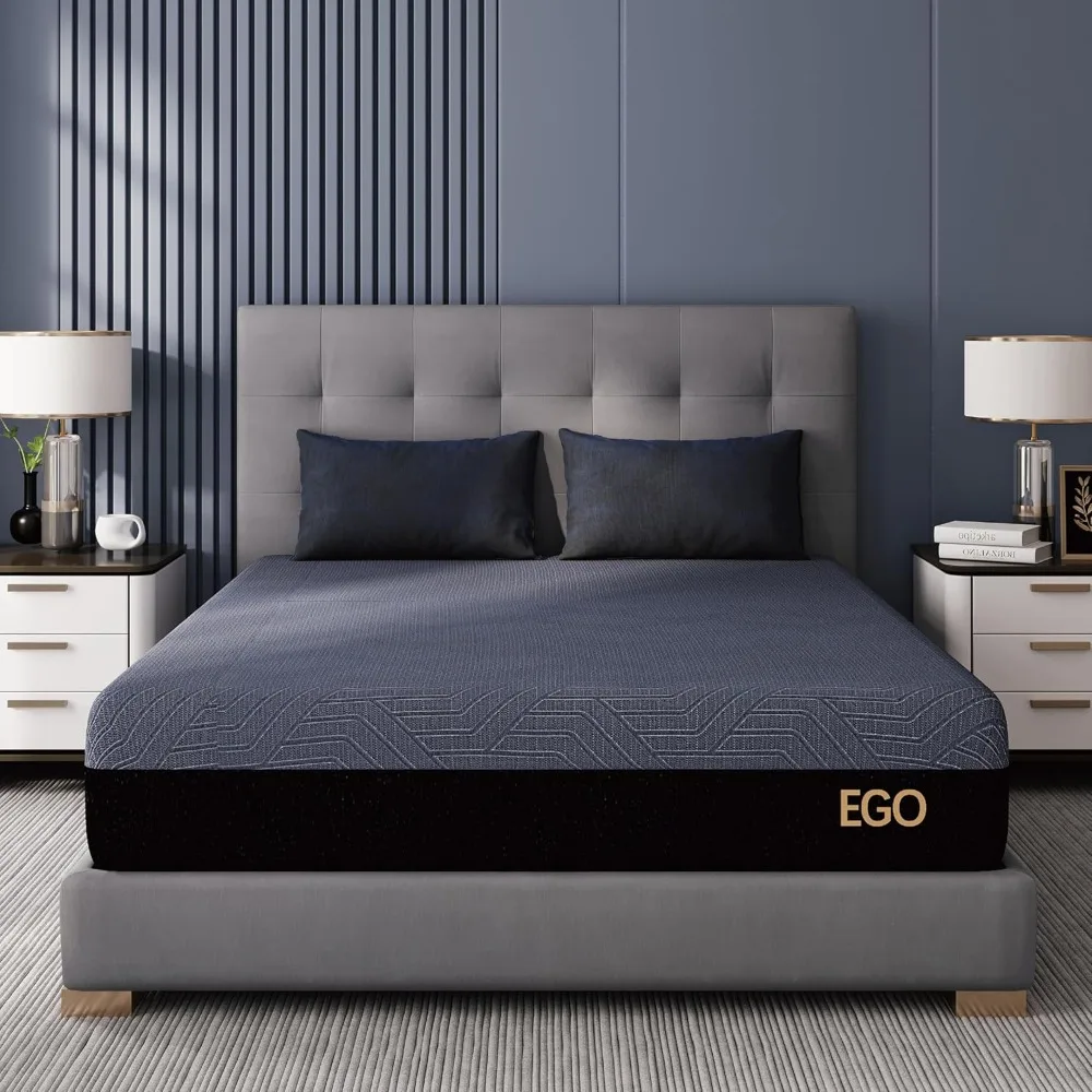 EGOHOME 10 Inch Full Memory Foam Mattress for Back Pain, Cooling Gel Mattress Bed in a Box, Made in USA, CertiPUR-US Certified,