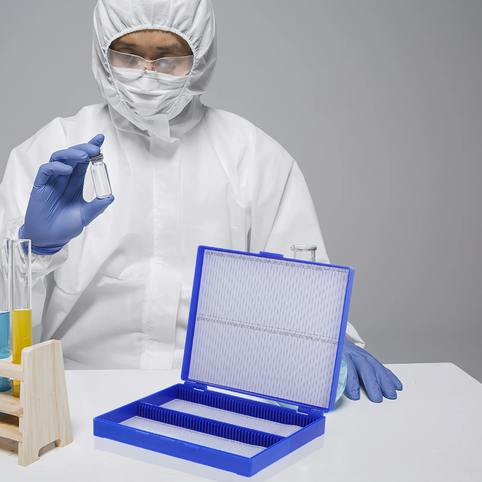 

Microscope Plastic Storage Case For Pathology Slides Compact Lab Specimen Holder Multi-Slot Organizer Reusable