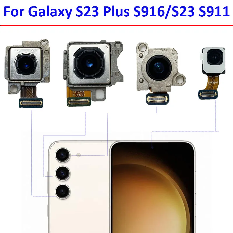 Full Set Main Back Front Facing Camera Depth Telephoto Wide Camera Flex Cable For Samsung Galaxy S23 Plus S911 S916 S916B S911B