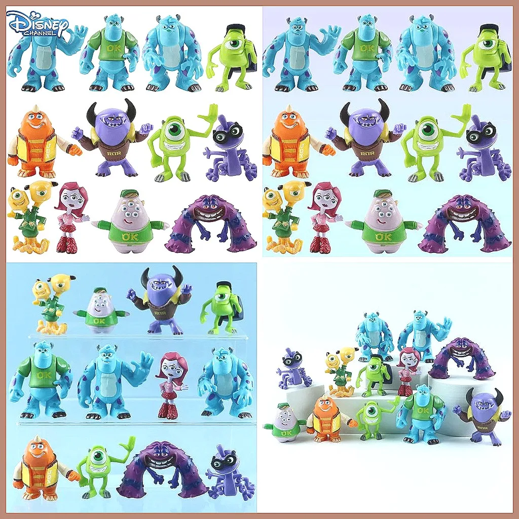 for Disney Pixar Monsters University Action Figures Set, 12pcs Sulley & Mike PVC Model Toys Gift for Kids