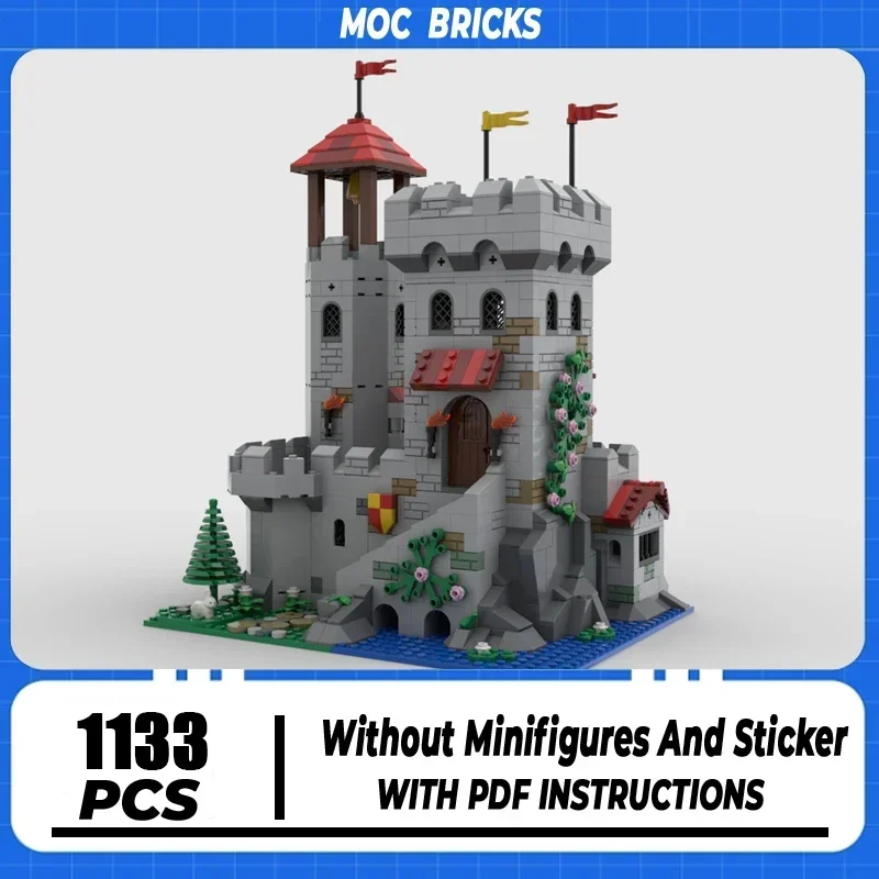 Moc Building Block Modular Riverside Outpost Model Technology Brick DIY Assembly Medieval Castle Build Toy Holiday Gift