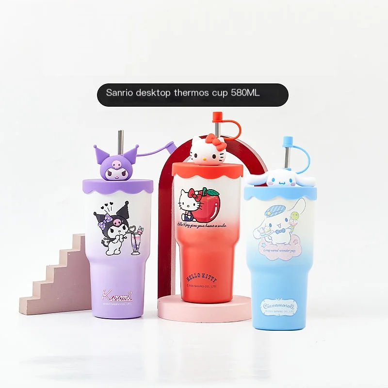 

Sanrio New Cinnamoroll Desktop with Straw Insulated Mug Student Children 580Ml Large Capacity High Appearance Cartoon Water Cup
