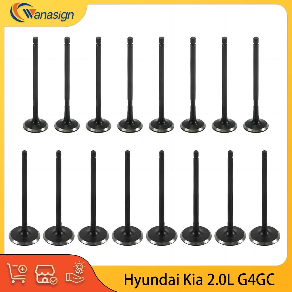 

AUTO ENGINE PARTS Intake Exhaust Valves Set FOR Hyundai Kia 2.0L GAS L4 16V 2.0 L CVVT GLS LPG G4GC 1996-2012