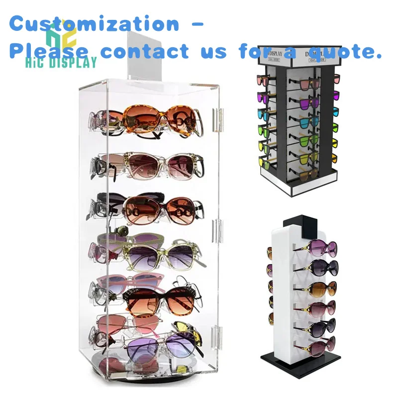

custom.Custom Countertop Rotating Acrylic Eye Glasses Eyewear Sunglasses Display Stand Sunglass Retail Display