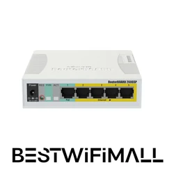 MikroTik CSS106-1G-4P-1S, RB260GSP 대체 모델, 5x 기가비트 PoE 출력 이더넷 스마트 스위치 SFP 케이지 플라스틱 케이스 SwOS