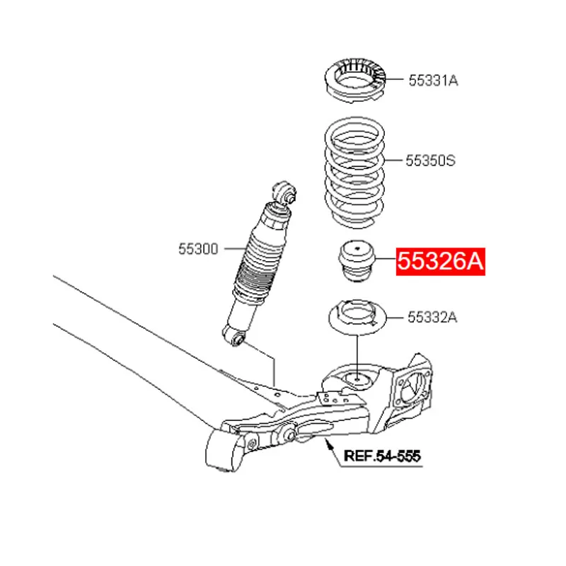 High quality Damper Shock Rubber Bumper Stopper 55326-1M000 Auto Suspension Systems Rubber Bump Stop For Hyundai Kia