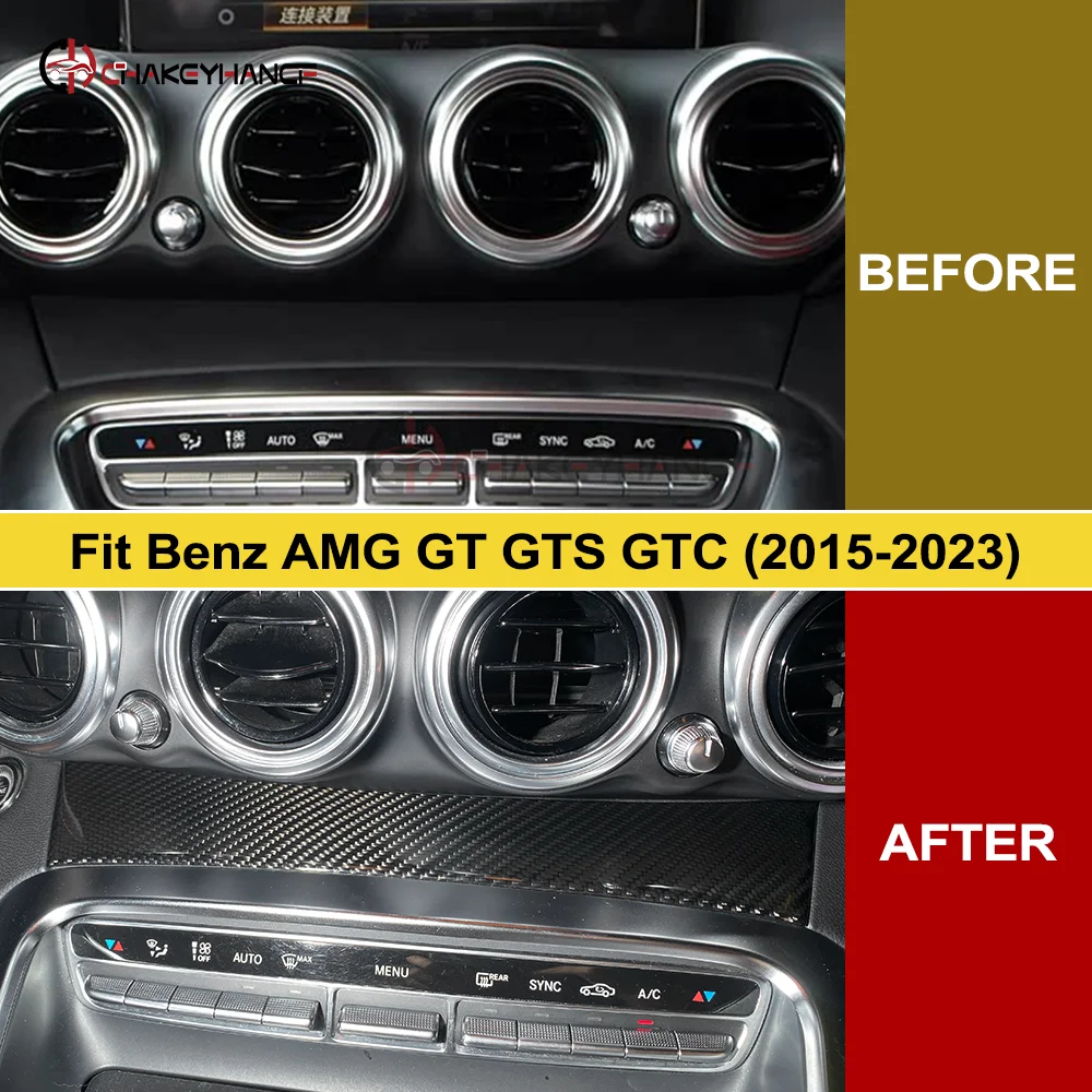 For Benz AMG GT C190 R190 GTS GTC Real Carbon Fiber Center Console Frame Upper Cover Trim 2015-2023 LHD RHD Car Interior Decor