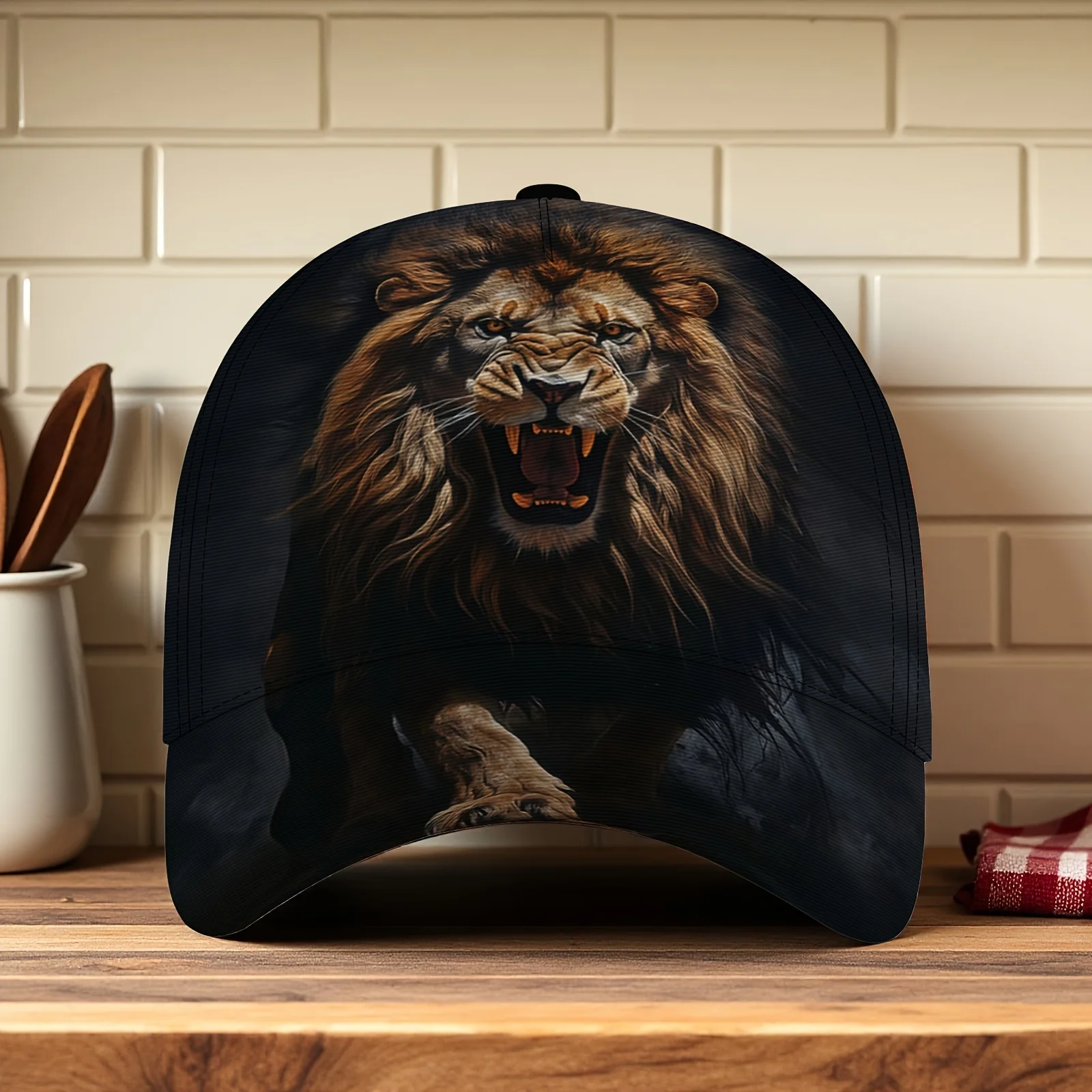 Roaring Lion Graphic Cap Unisex Lightweight Versatile Baseball Cap Street Outdoor Breathable Adjustable Sunshade Hat Holiday