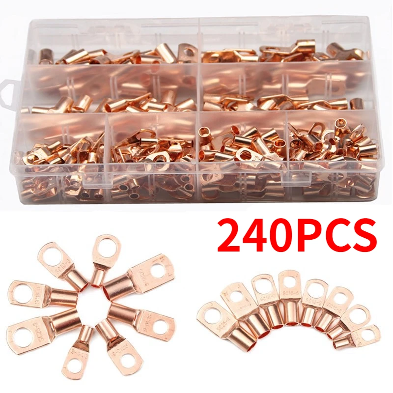 

240PCS boxed copper nose ring terminal lug SC series Peep Copper Terminal