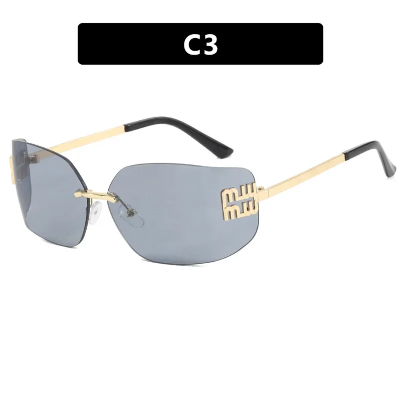 Riveted Rimless Rectangle Sunglasses — product information 4