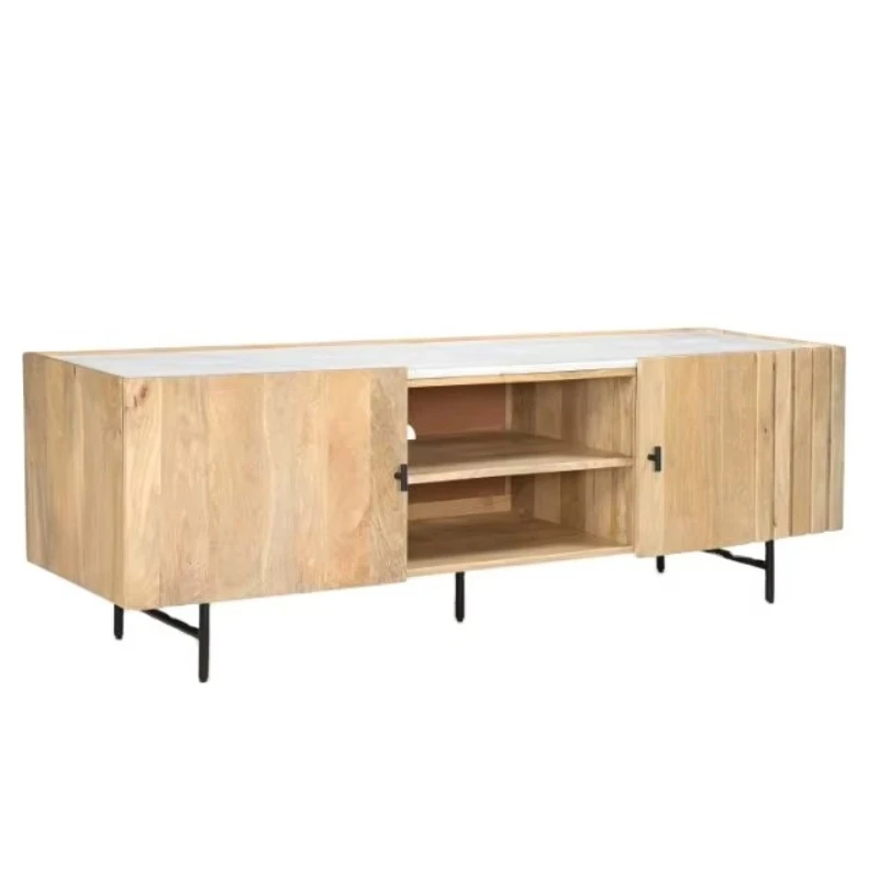 

Cabinets, designed with natural finishes, for dining rooms, living rooms, and media storage