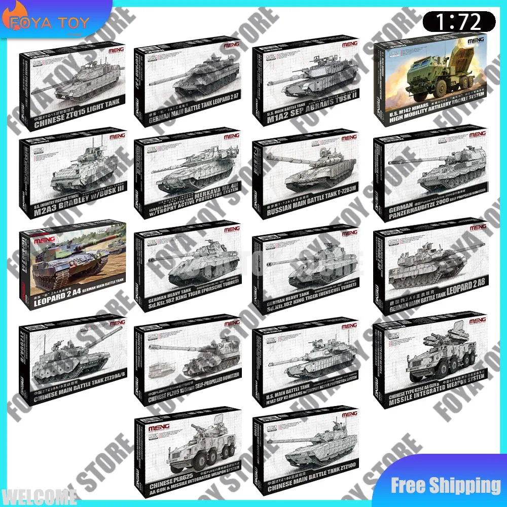 Wholeset MENG 1/72 Chinesisch-amerikanischer Kampfpanzer, Montagefigur 72-001~021, Modellbausatz, unbemalter Plastikbausatz, Spielzeuggeschenk