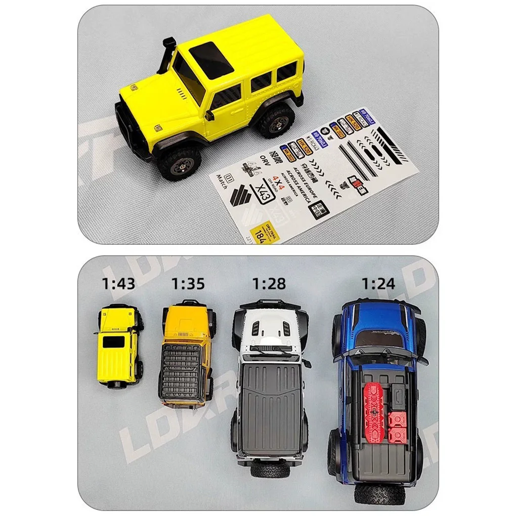 1:43 LDARC X43 Crawler RC Car Simulation Full Time 4WD Climbing Vehicle Toy RTR Kit Desktop Crawler Remote Control Toys