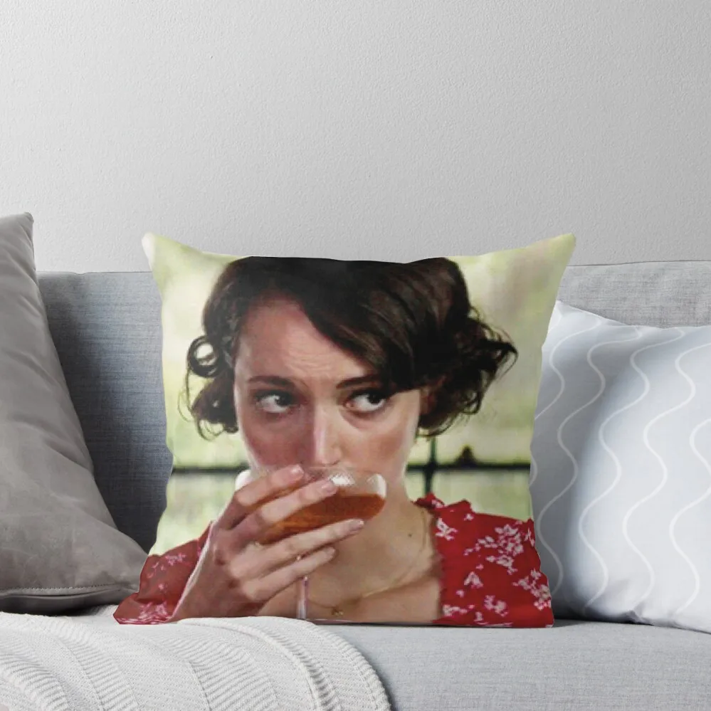 Fleabag drinking mood Throw Pillow Decorative Pillow Covers For Sofa Pillow Cover