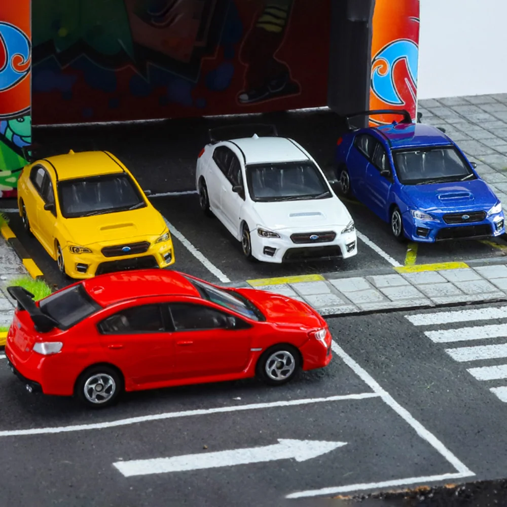 

1:64 Subaru WRX STI мини-масштабная модель спортивного автомобиля, игрушка, металлический корпус, резиновые шины, модели транспортных средств, подарки для парня