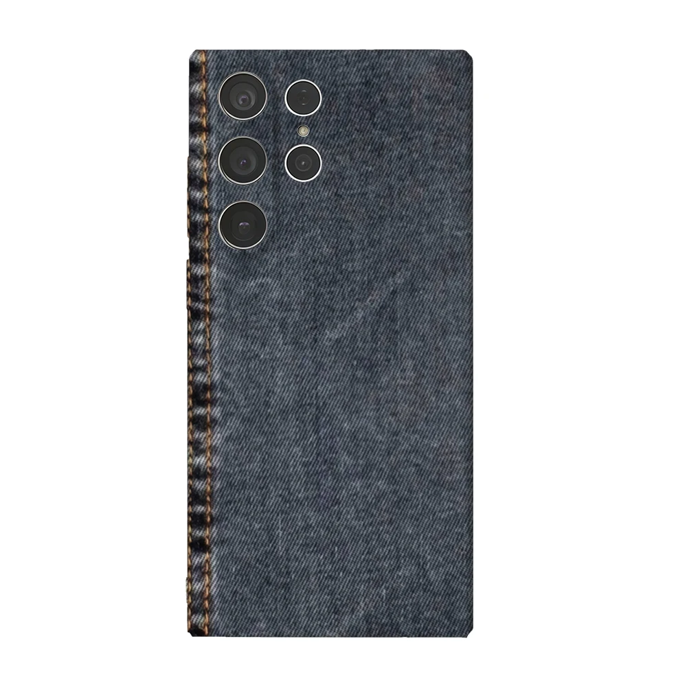 Jeans Handyhülle für Samsung Galaxy S25 S24 S23 Ultra Plus A35 A55 Glänzende HD Hard Cover Film Shell