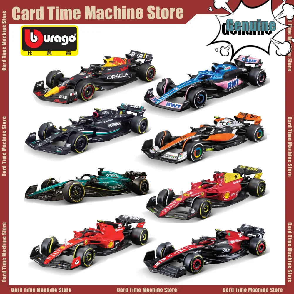 Bburago 1:43 2024 F1 فيراري ماكلارين نموذج مع خوذة سبيكة مصغرة دييكاست صيغة سباق السيارات لعبة MCL38 W15 SF24 RB20 A524