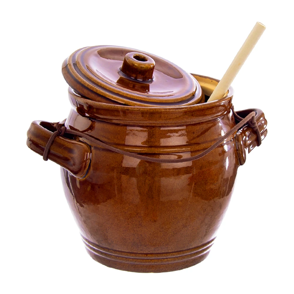 

Self Pressurized Ceramic Pickle Jars Wide Mouth Food Storage Containers Retro Style Home Kitchen Practical Use Sealing Design