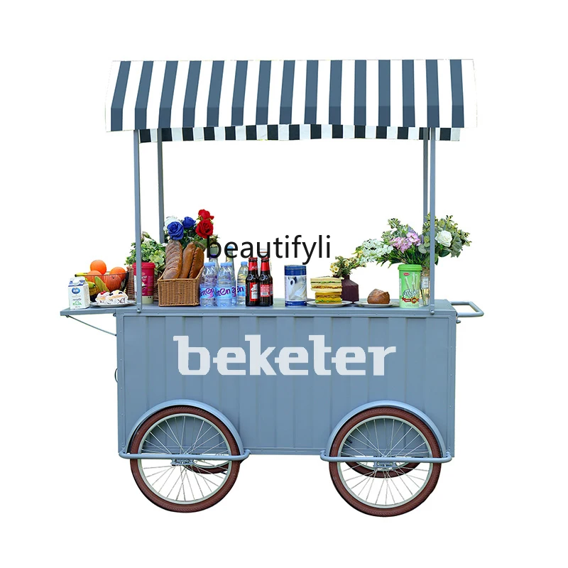 Night market stall truck, flower shop mobile float stall creative mobile food truck