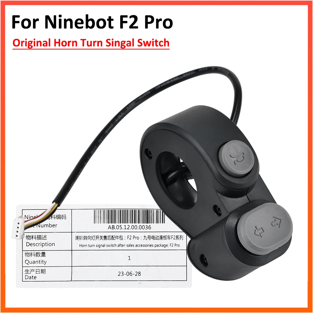 Original Horn Turn Singal Switch for Ninebot Electric Scooter F2 Pro Kickscooter Horn Left and Right Turn Signal Button