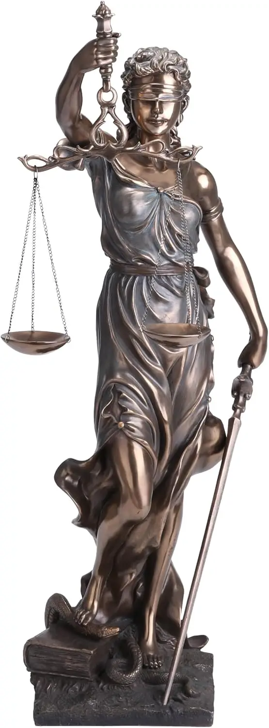 29 Inch Tall Themis Greek Goddess of Justice Statue Cold Cast Resin Bronze Finish